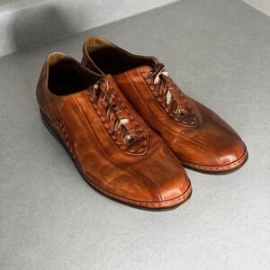 Pakerson Cuoio Mens Leather Brown Lace Up Shoes Handmade Italy‎ Size 41.5